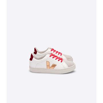 Veja ESPLAR LEATHER Sneakers Kinderen Gold/Red/White | BE 810OKI